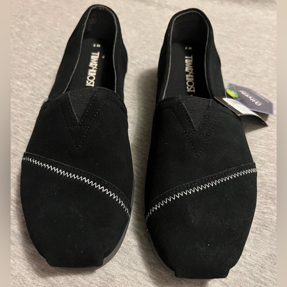 TOMS x KROST black suede Alpargata, men’s size 7, new with box - Picture 1 of 8